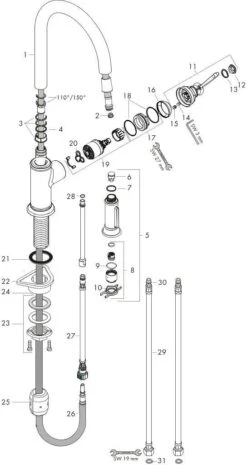Hansgrohe Axor Montreux Küchenarmatur 16581000 Chrom, Ausziehbrause, Schwenkbereich Verstellbar -Heimwerkzeuge hansgrohe Axor Montreux Kuechenarmatur 16581000 chrom Ausziehbrause Schwenkbereich verstellbar 2