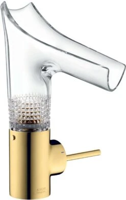 Hansgrohe Axor Starck V 140 Waschtischarmatur 12122990,gold-optik,Glasauslauf Mit Diamantschliff