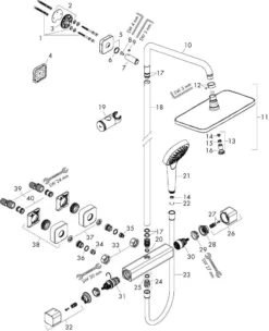 Hansgrohe Croma E Showerpipe 27660000 Chrom, 1jet Mit Brausethermostat, 9 L/min -Heimwerkzeuge hansgrohe Croma E Showerpipe 27660000 chrom 1jet mit Brausethermostat 9 l min 2