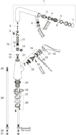Hansgrohe Metris Select 320 Küchenarmatur 14883800 Edelstahl-Optik, Schwenkbarer Auslauf -Heimwerkzeuge hansgrohe Metris Select 320 Kuechenarmatur 14883800 Edelstahl Optik schwenkbarer Auslauf 2