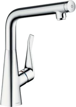 Hansgrohe Metris Select 320 Küchenarmatur 14883800 Edelstahl-Optik, Schwenkbarer Auslauf