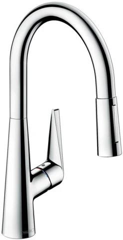 Hansgrohe Talis S 200 Küchenarmatur 72813800 Edelstahl-Optik, Herausziehbare Brause
