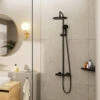 Hansgrohe Vernis Blend Showerpipe 26426670 1jet, Mit Thermostat, Mattschwarz -Heimwerkzeuge hansgrohe Vernis Blend Showerpipe 26426670 1jet mit Thermostat mattschwarz