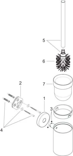 Hansgrohe WC-Bürstengarnitur Logis 40522000 Chrom, Mit Kristallglaseinsatz -Heimwerkzeuge hansgrohe WC Buerstengarnitur Logis 40522000 chrom mit Kristallglaseinsatz 2